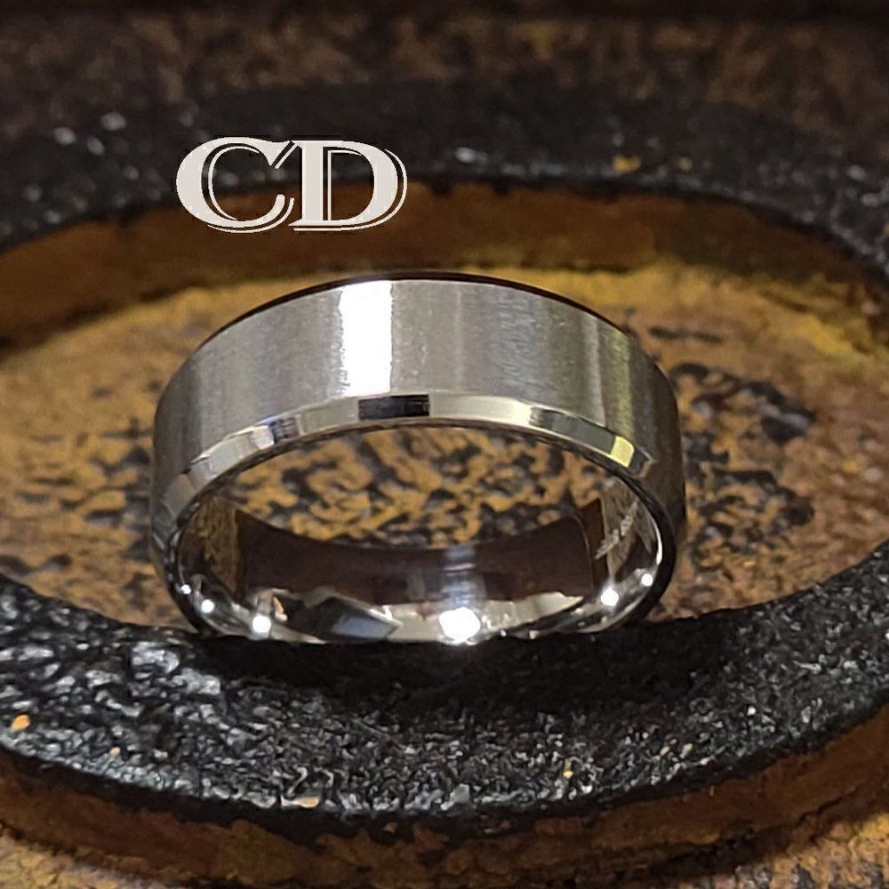 Men's Silver Step Edge Promise Ring - Silver Promise ring For Him - Picture 8 of 8
